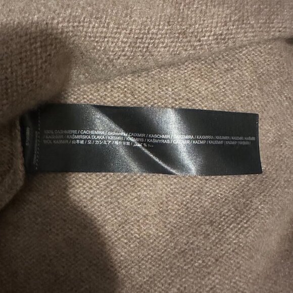 Mango Brown Cashmere Cropped Crewneck Short Sleeve Sweater Medium Minimalist - Picture 9 of 11